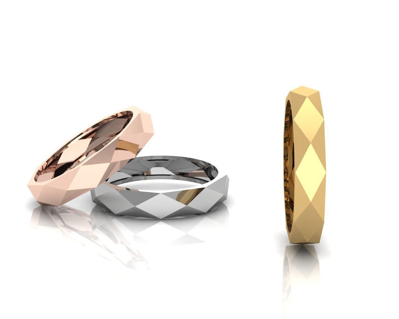 Facet ring 3D print model_1