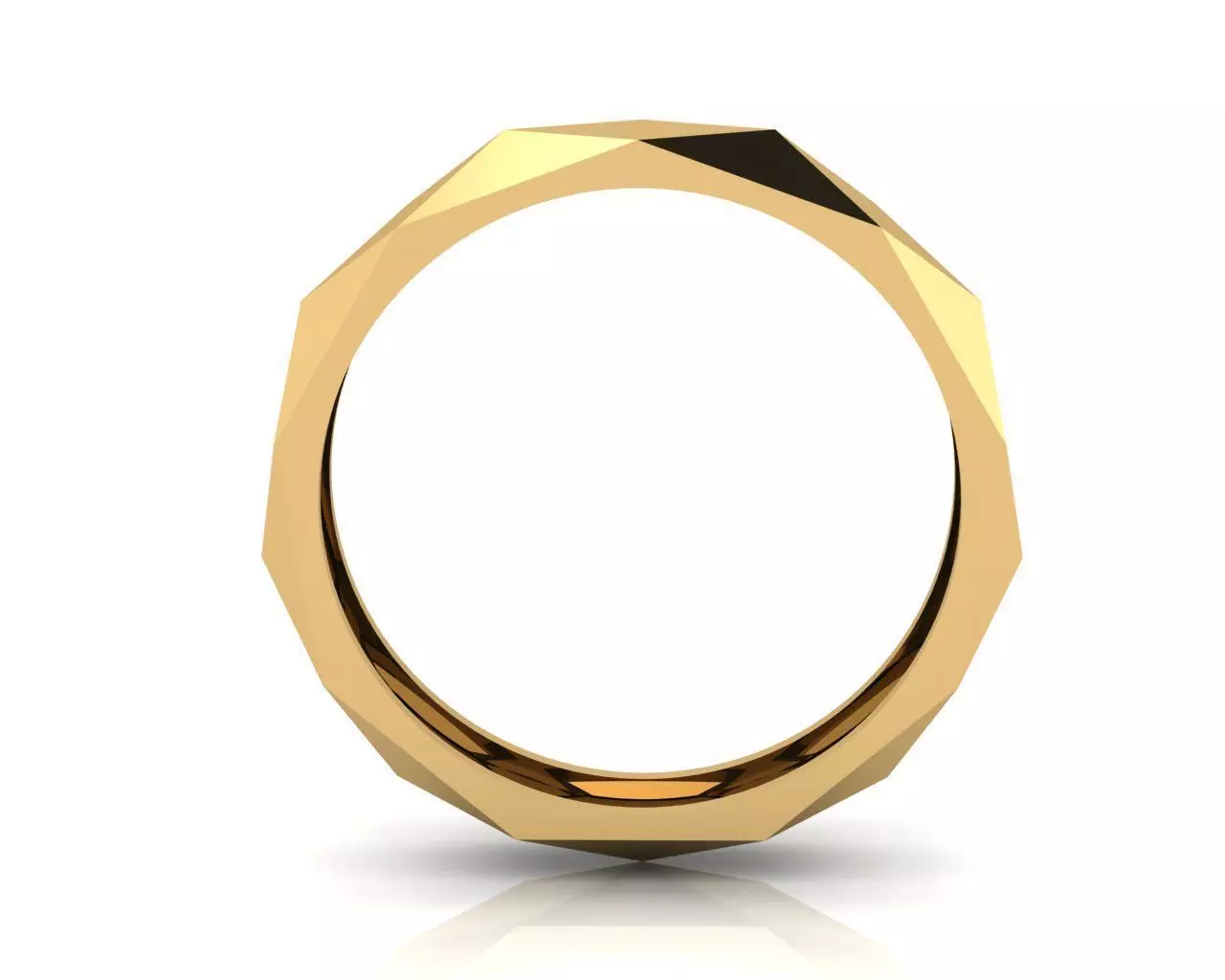 Facet ring 3D print model_0