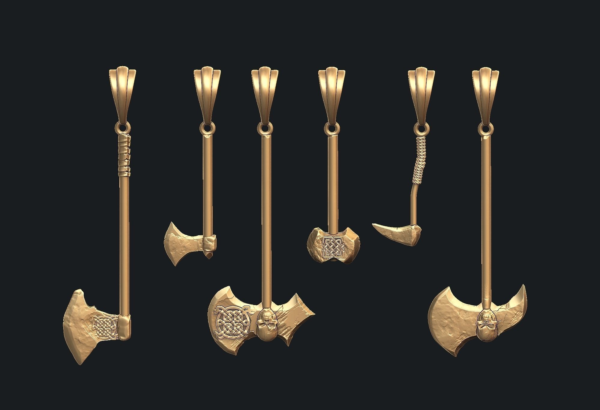 axe collection 3D model_1