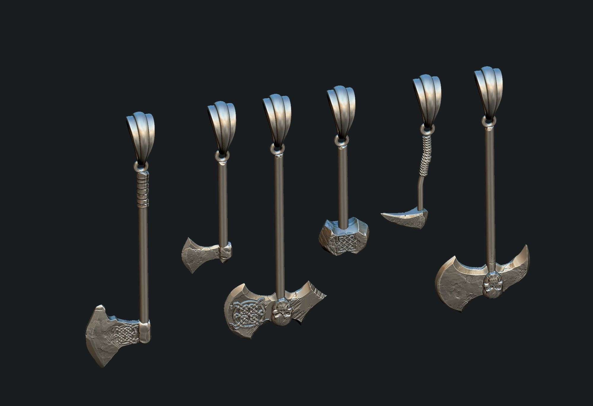 axe collection 3D model_3