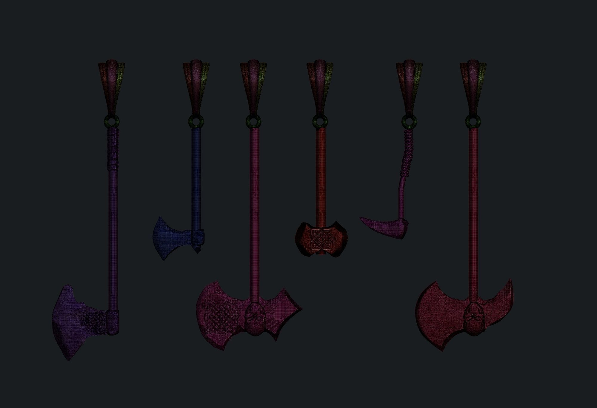 axe collection 3D model_5