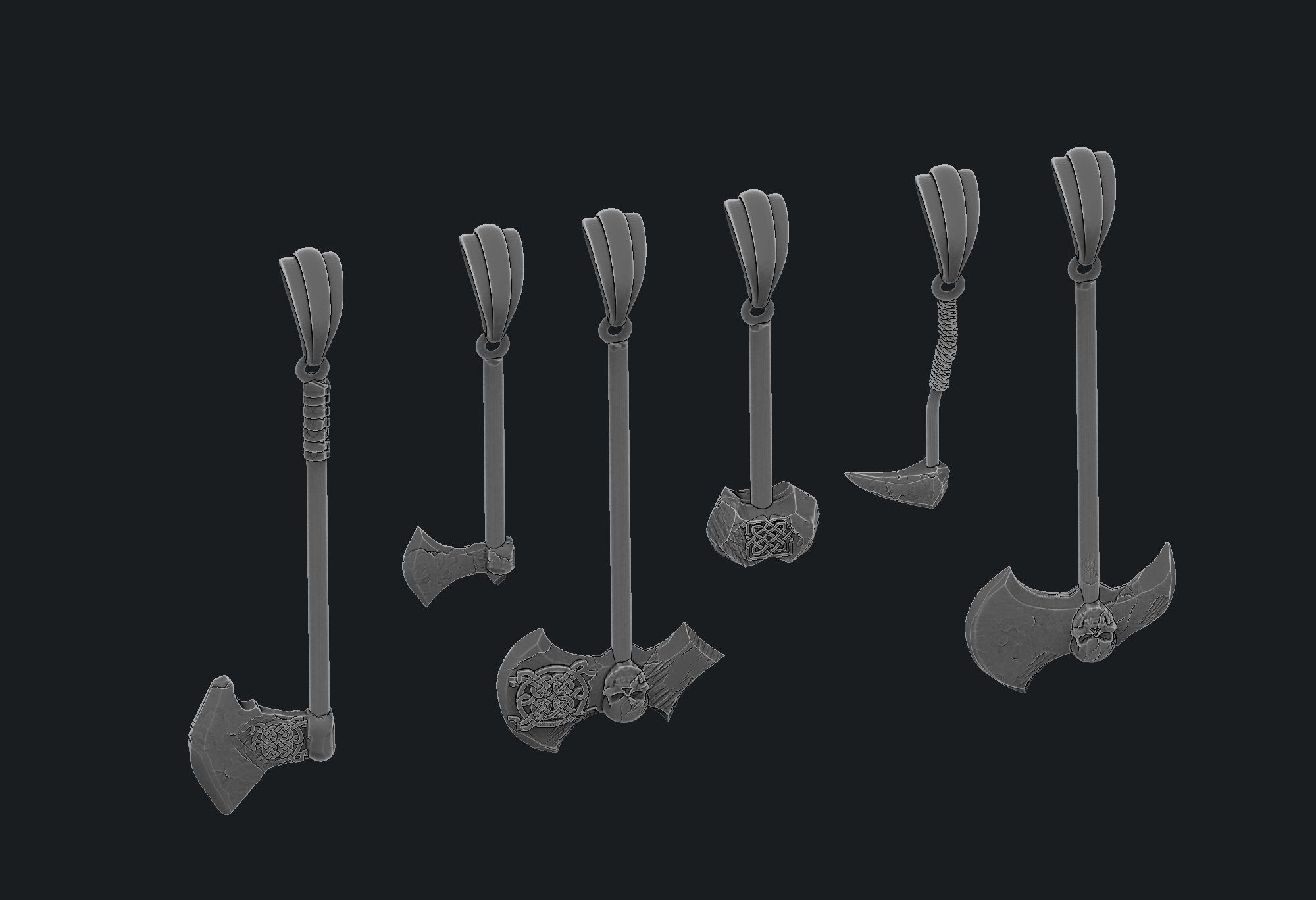 axe collection 3D model_4