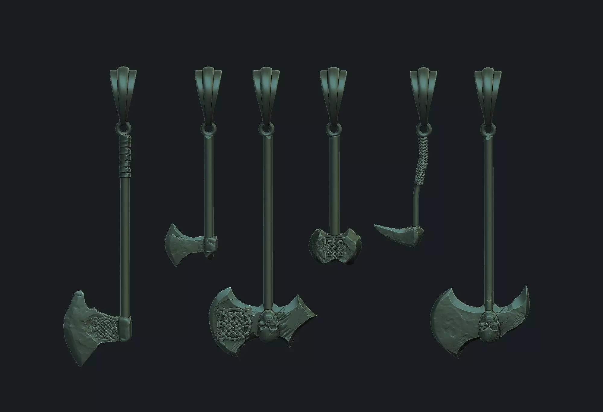 axe collection 3D model_0