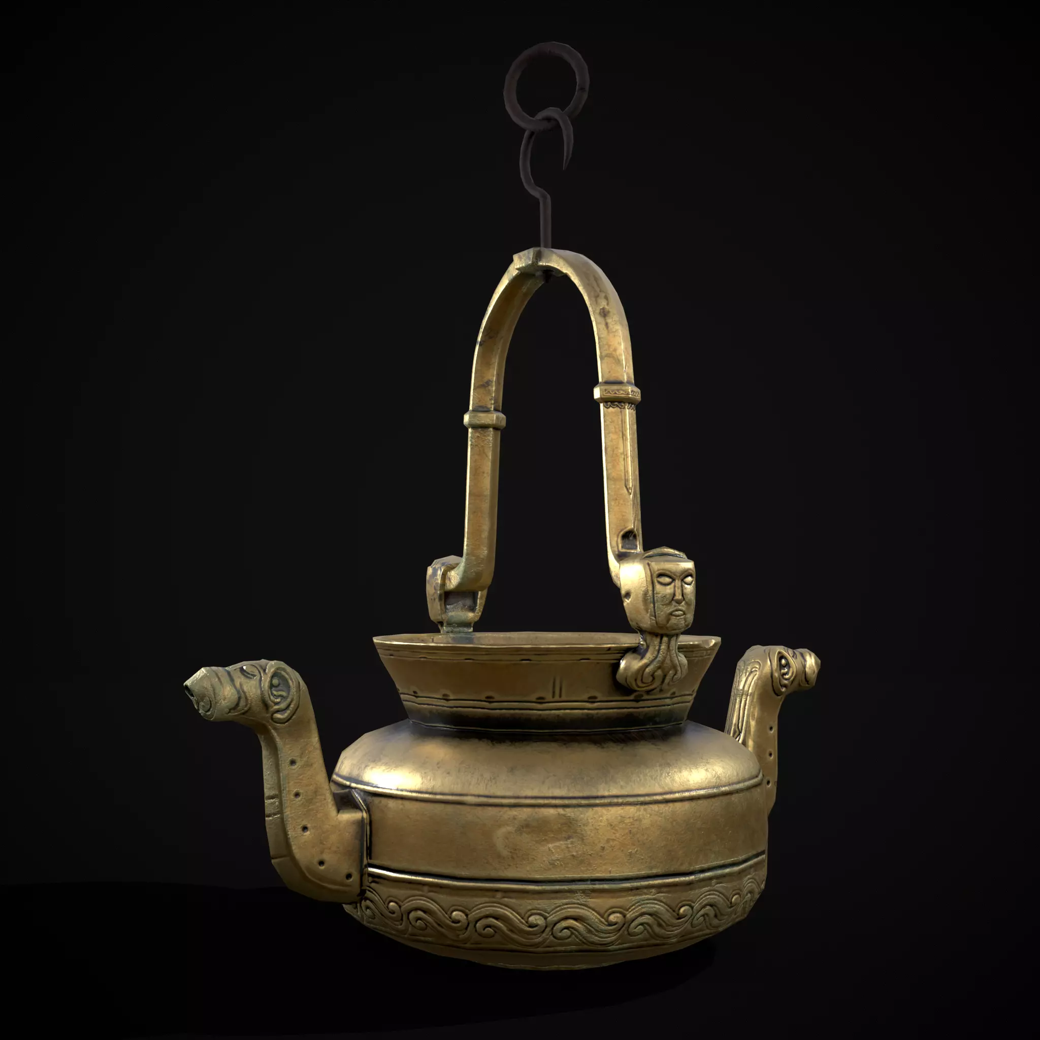 Medieval Brass Laver Low-poly 3D model