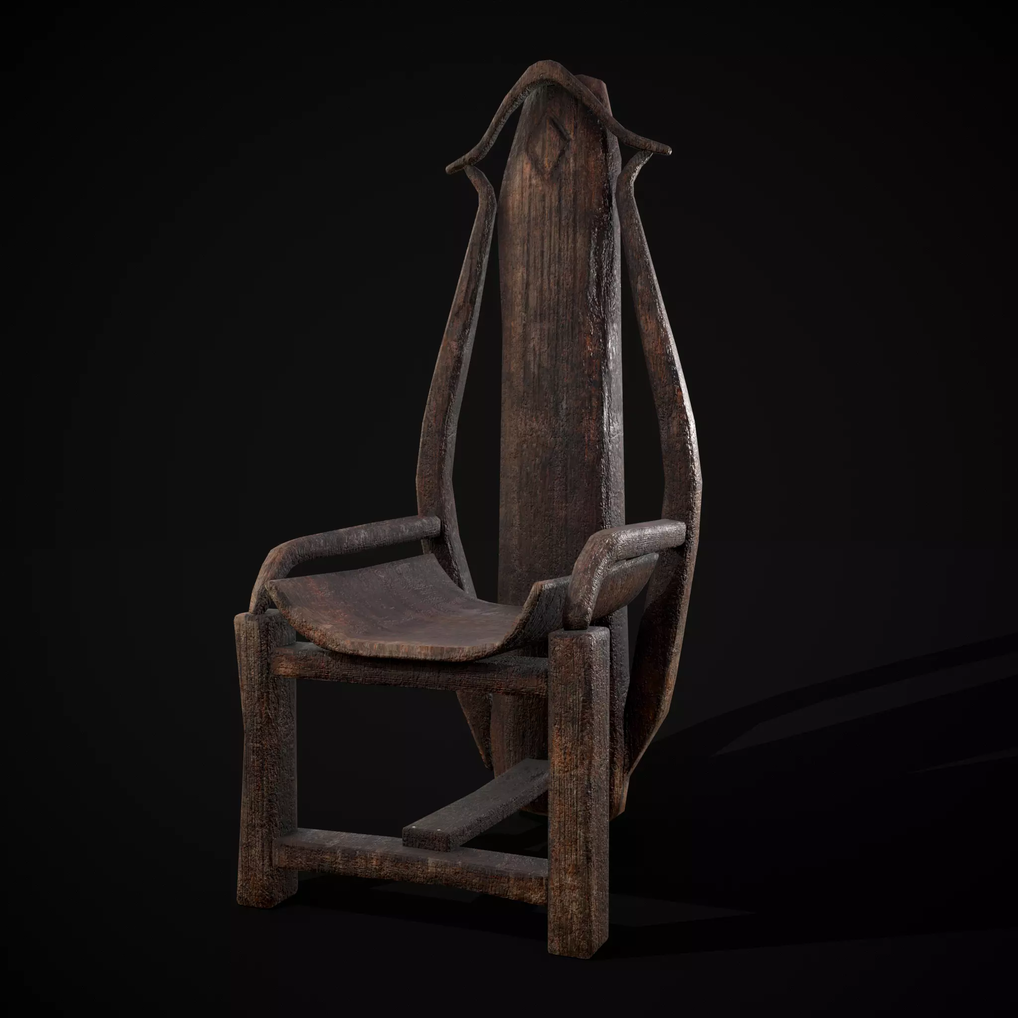 Tall Driftwood Chair Low-poly 3D model