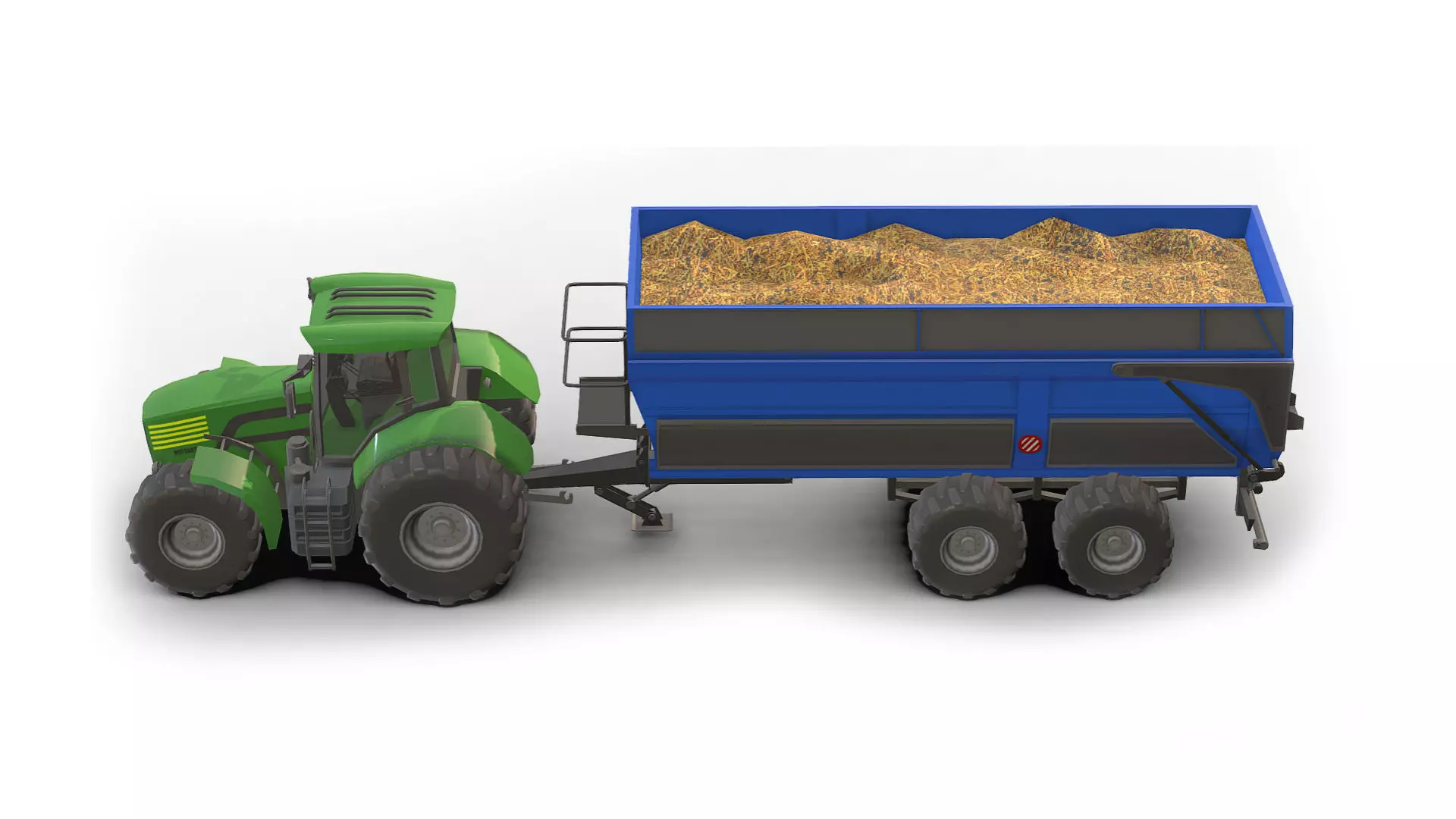 Tractor Dump Trailers Low-poly 3D model