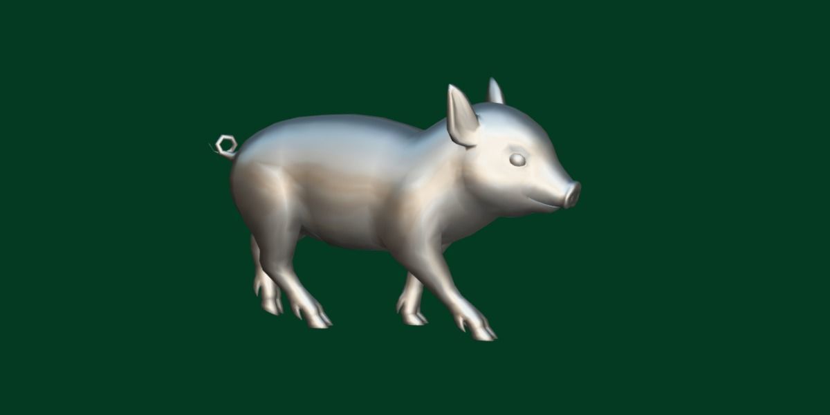 Miniature  Pig Animal Low-poly 3D model_9