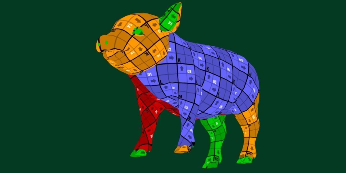 Miniature  Pig Animal Low-poly 3D model_13