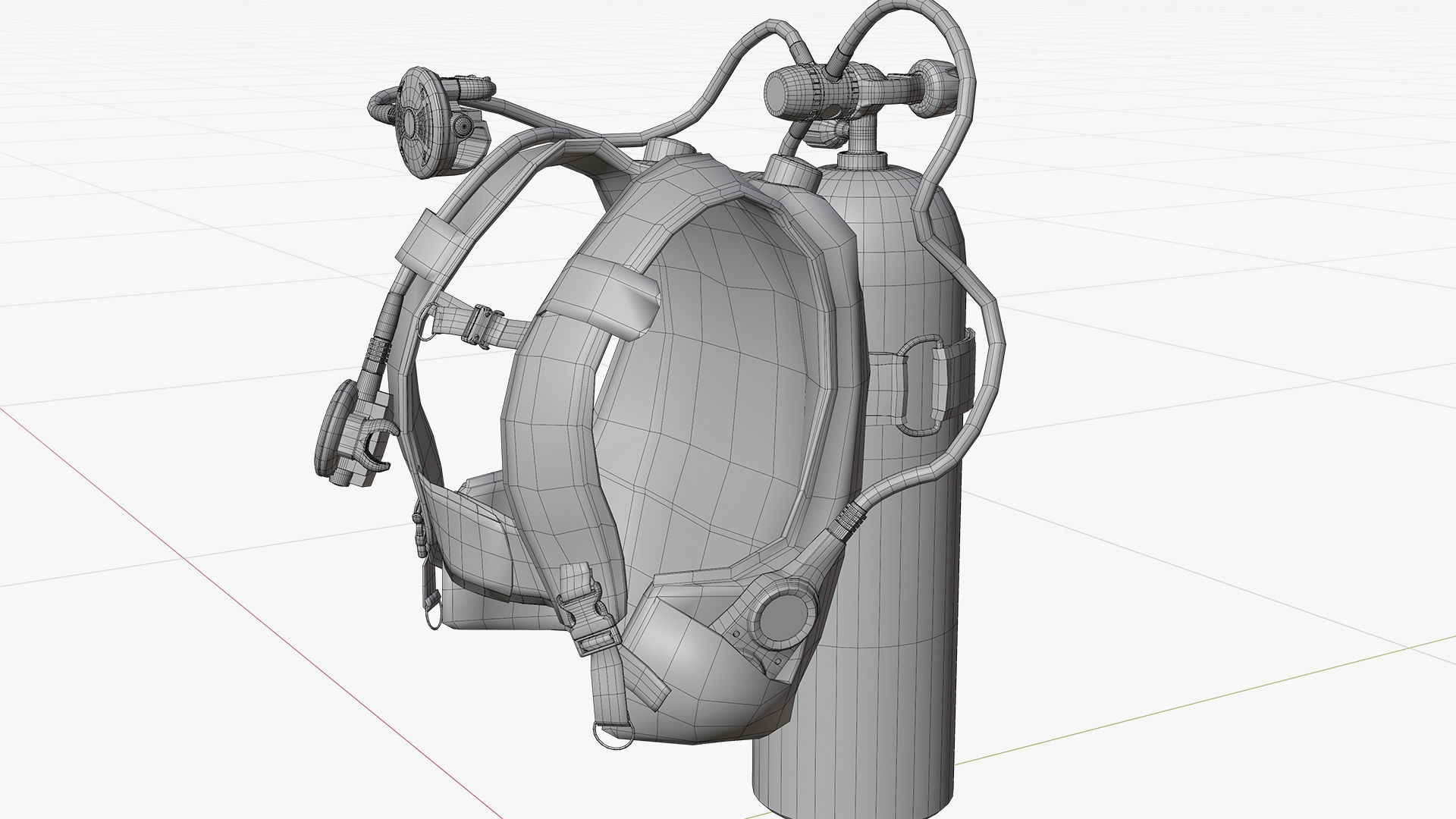 DIVING EQUIPMENT Low-poly 3D model_14