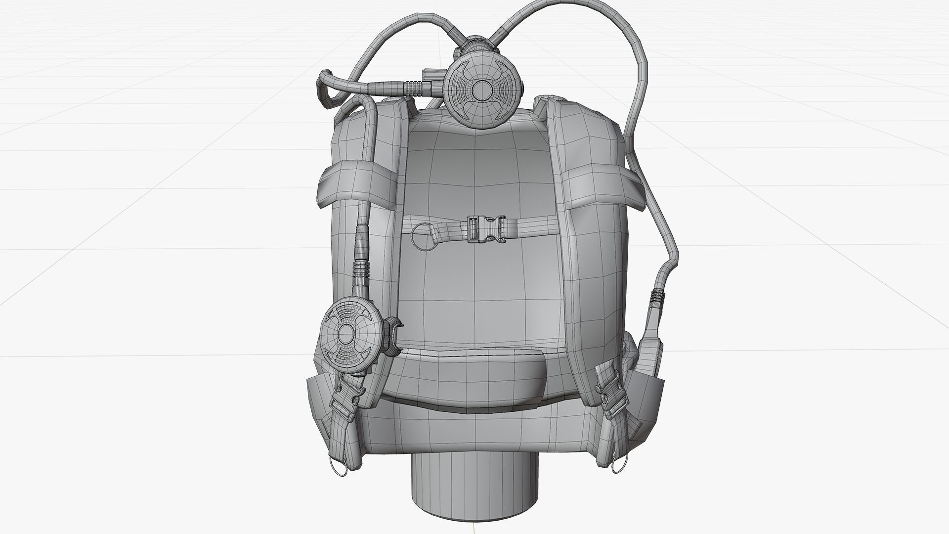 DIVING EQUIPMENT Low-poly 3D model_4
