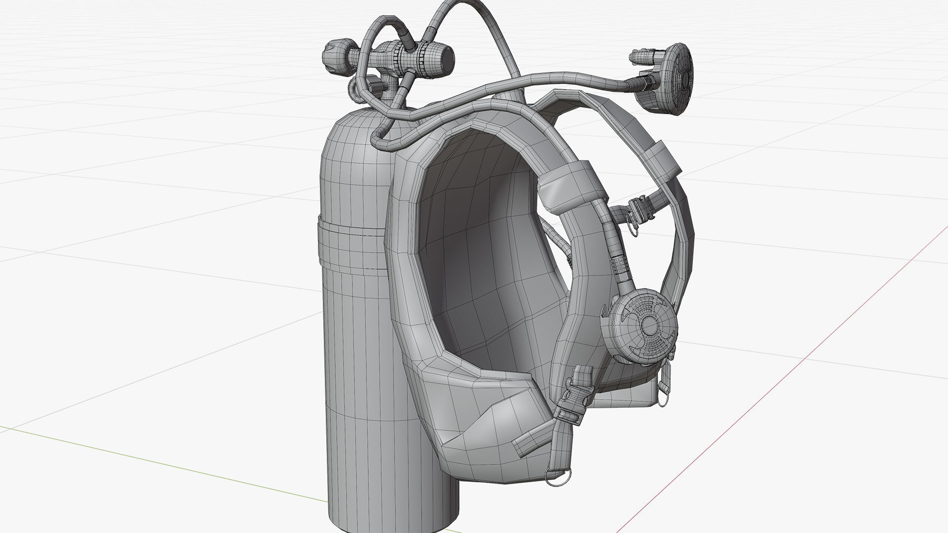 DIVING EQUIPMENT Low-poly 3D model_6
