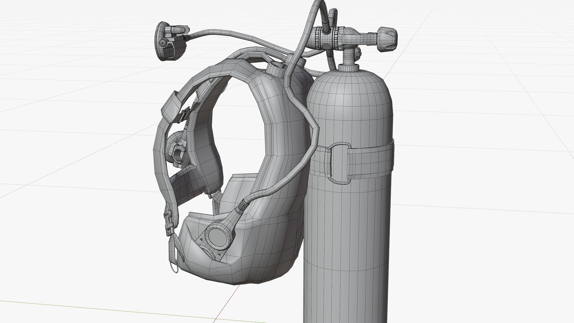 DIVING EQUIPMENT Low-poly 3D model_12