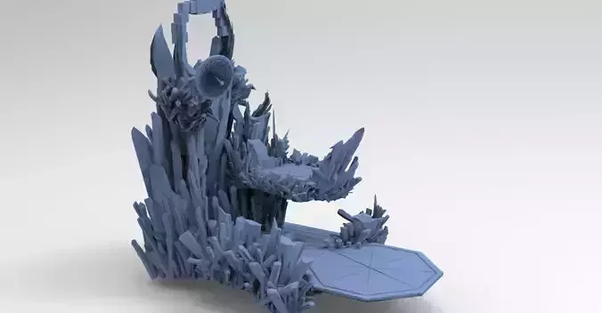 Crystal cliff walkway extended 3D model