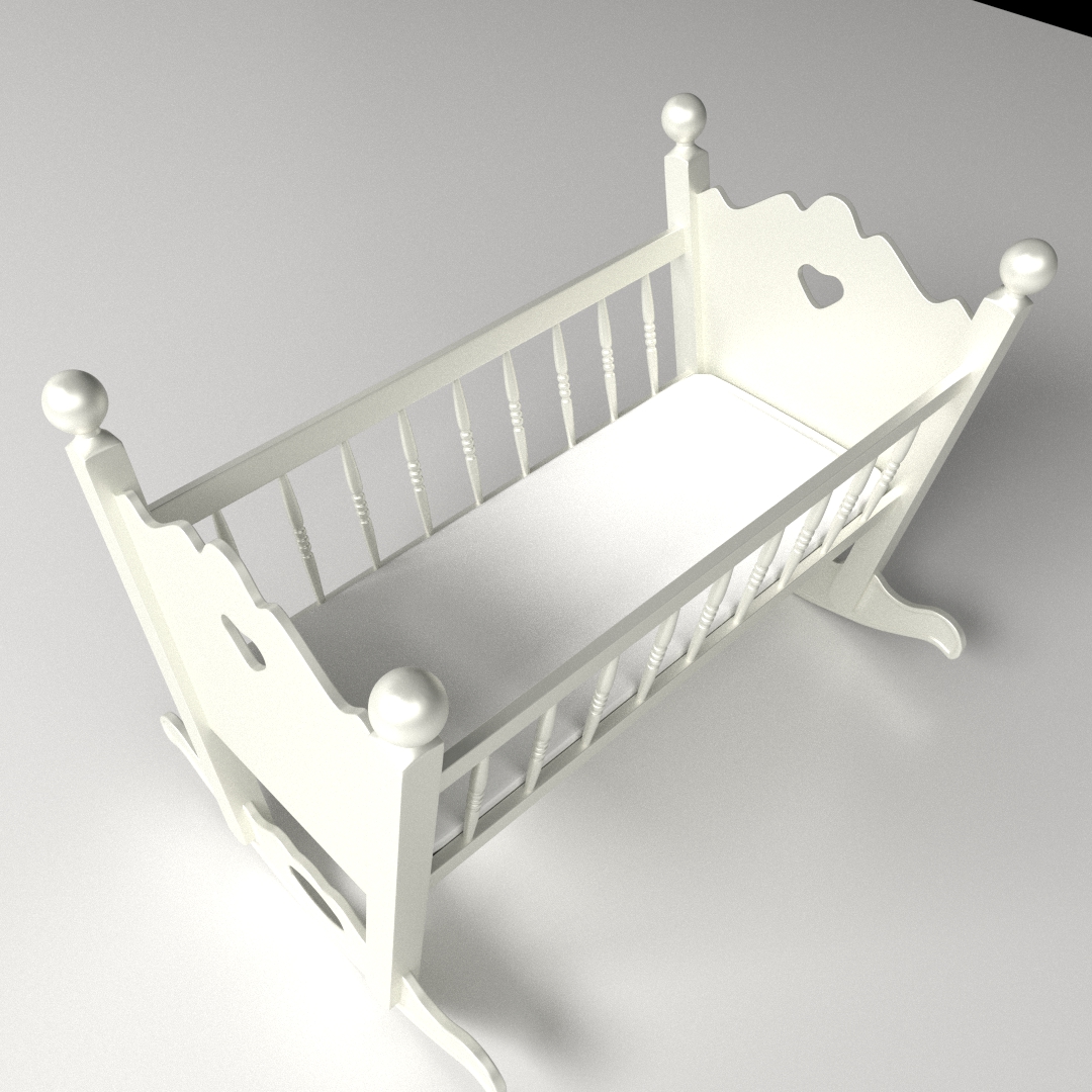 Baby Cradle 3D model_1