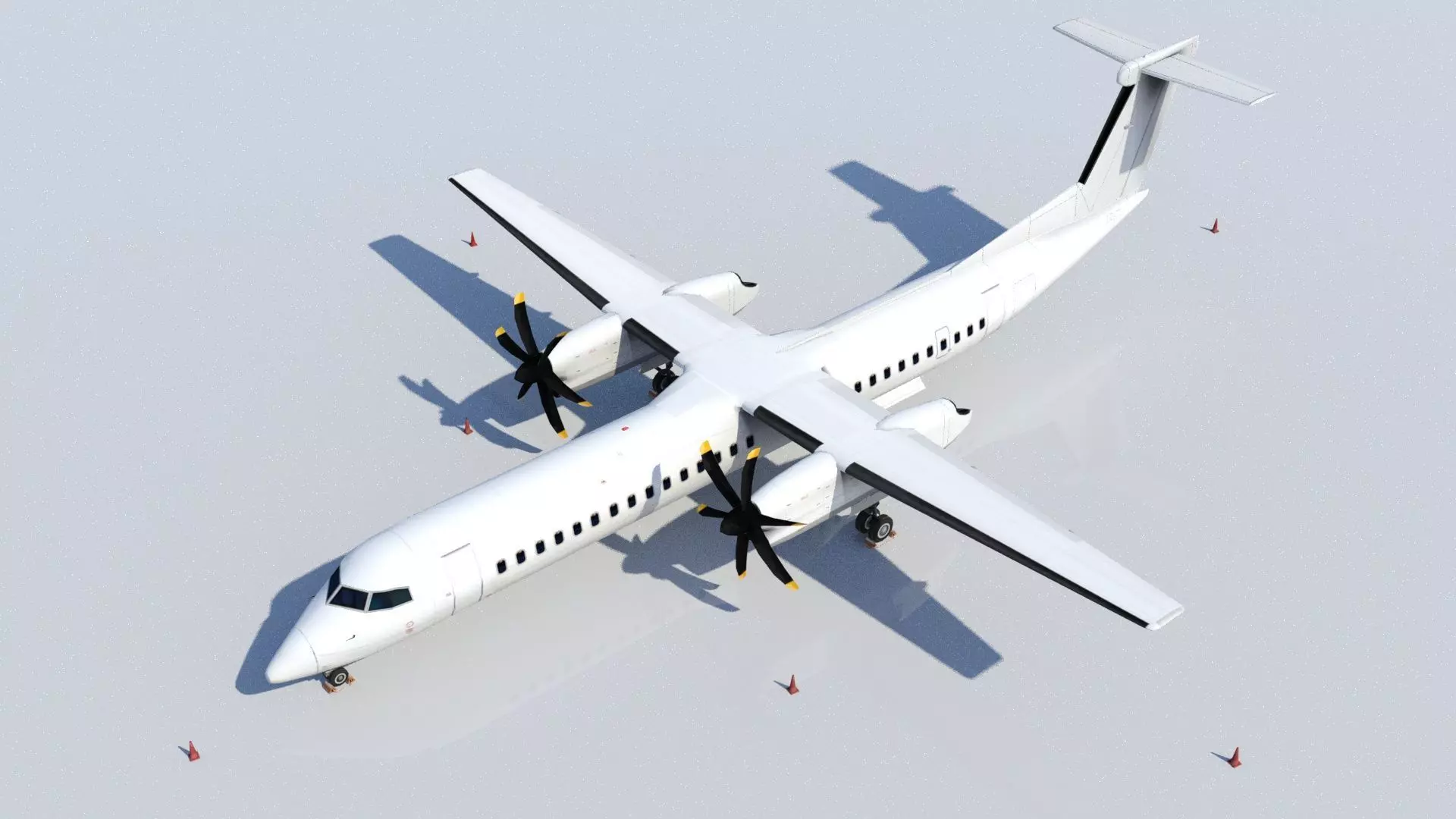 DHC-8D Q400 Low Poly Static Low-poly 3D model_0