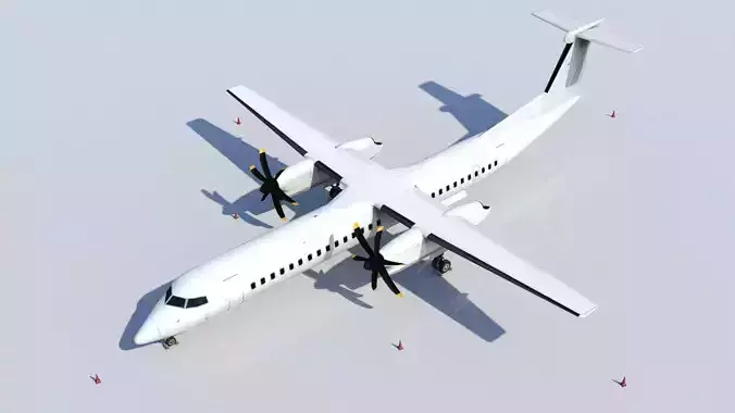 DHC-8D Q400 Low Poly Static