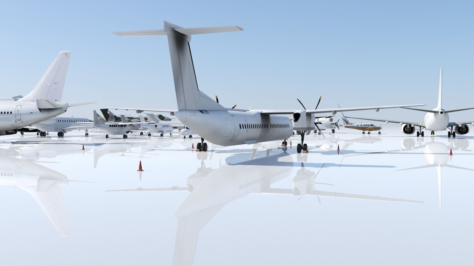 DHC-8D Q400 Low Poly Static Low-poly 3D model_5