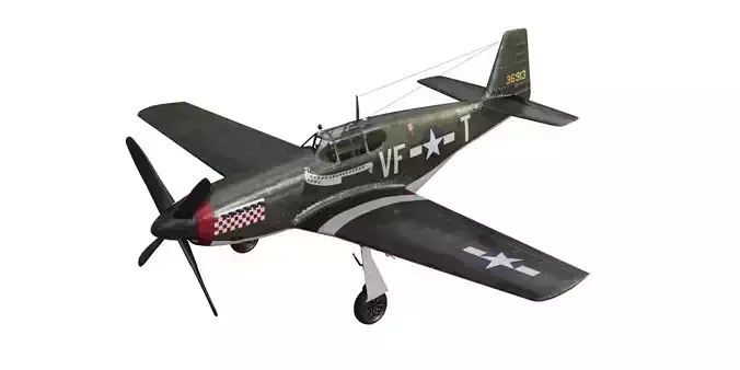 P-51 Mustang Low-poly 3D model