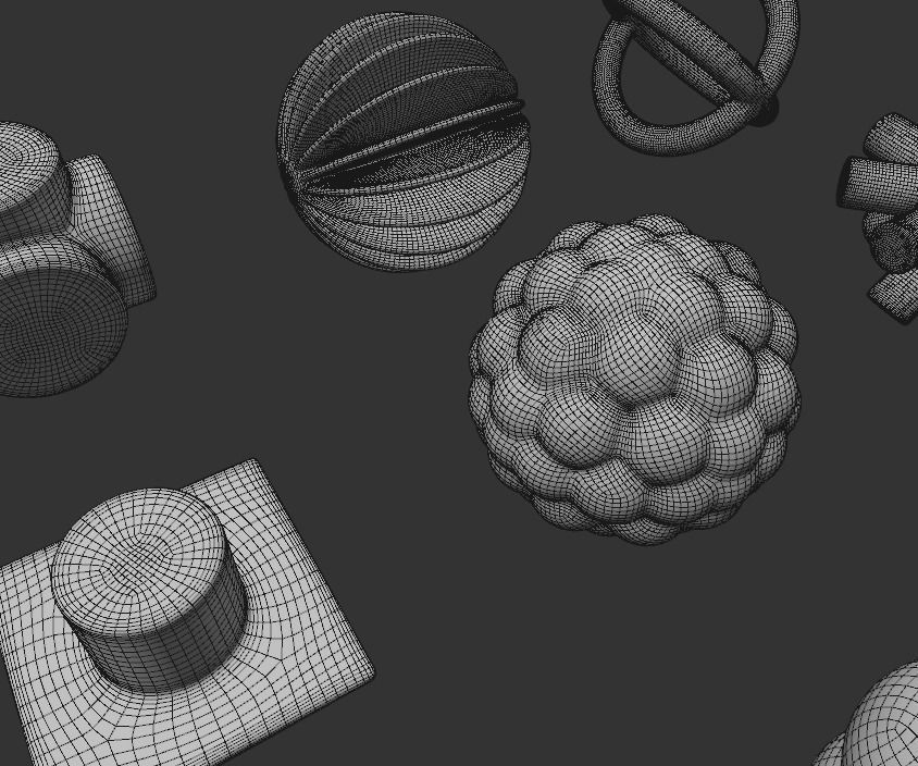 Pack 16 Abstract Geometric Shapes Primitive Doodads Low-poly 3D model_18