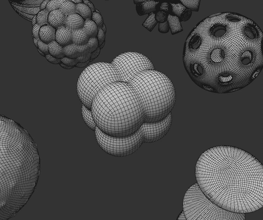 Pack 16 Abstract Geometric Shapes Primitive Doodads Low-poly 3D model_19