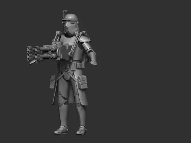 Clone Heavy Gunner One12Scale figure upgrade 3d print stl files 3D print model