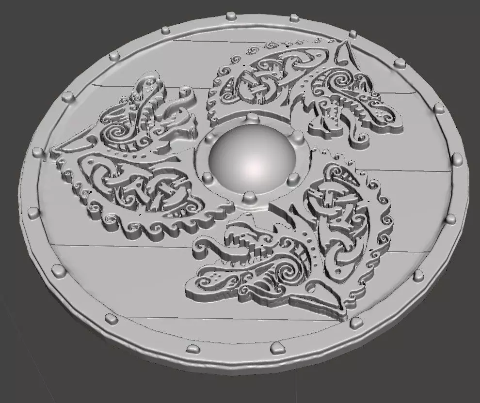 Fenrir Viking Shield 3D print model