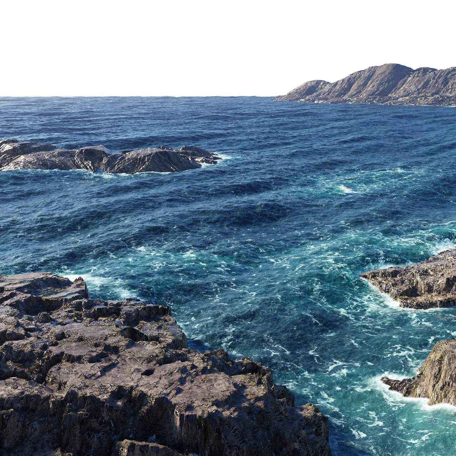 Rocky Shore Line 3D model_0