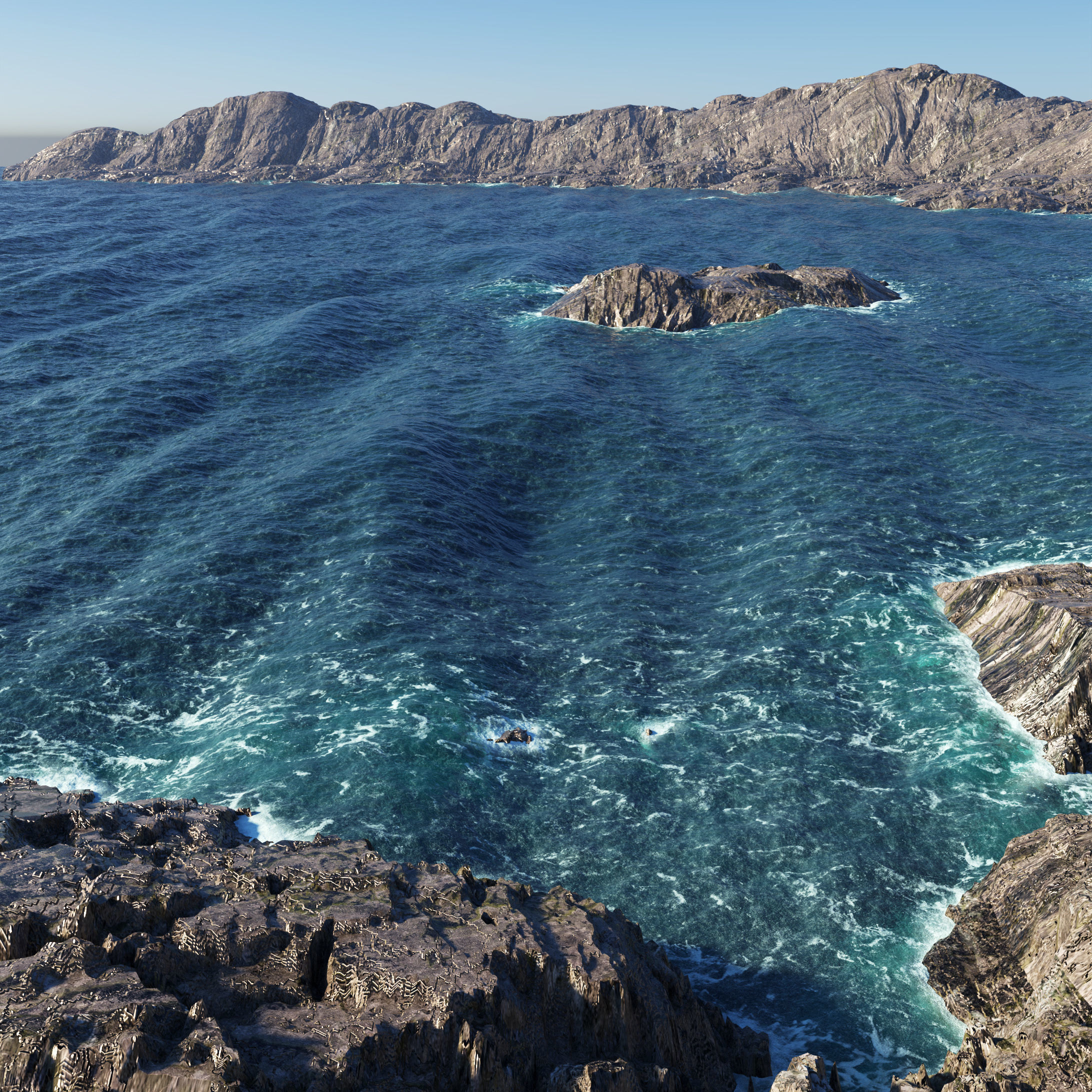 Rocky Shore Line 3D model_5