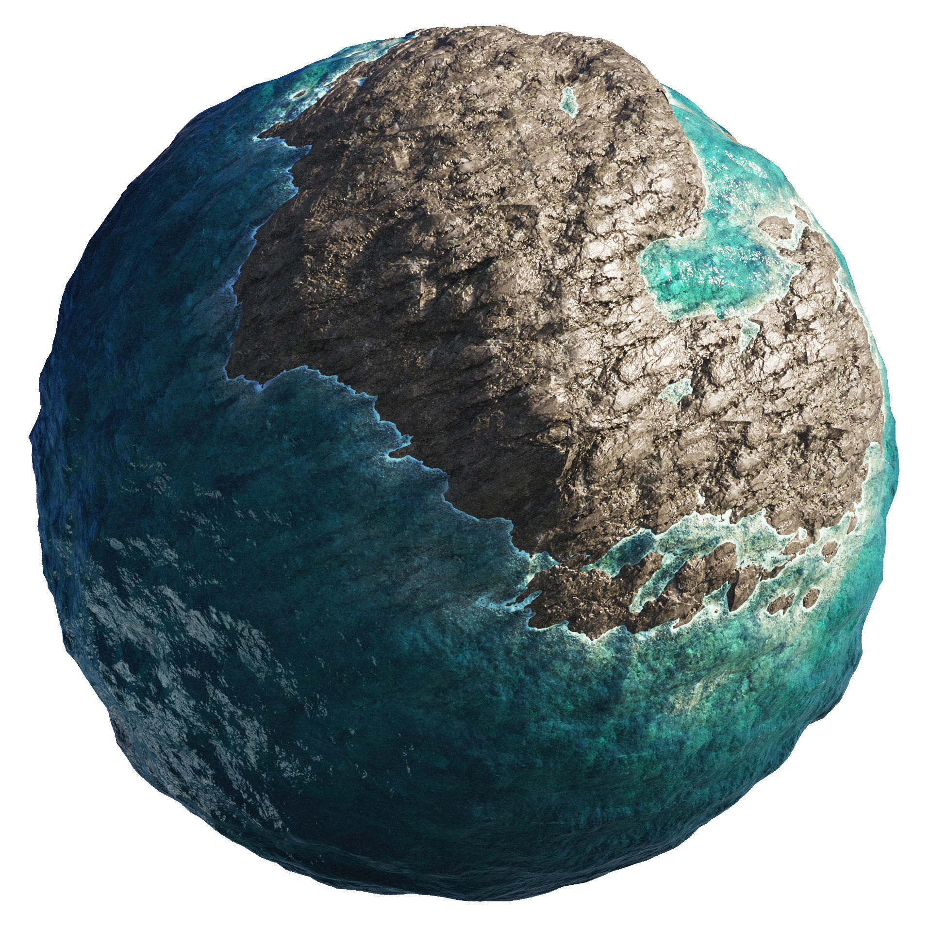 Rocky Shore Line 3D model_2