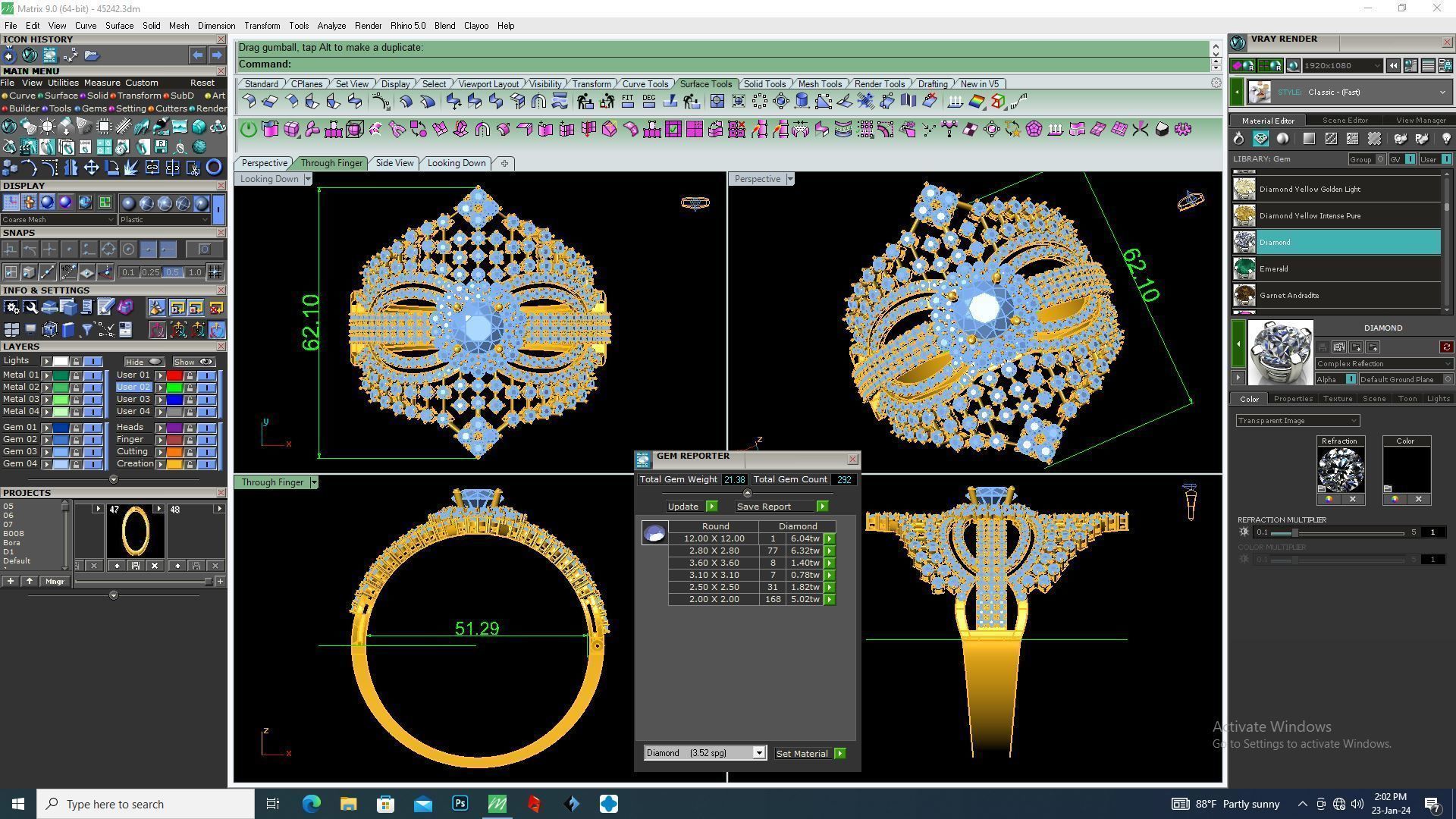 Diamond Princess Bangle 3D print model_1