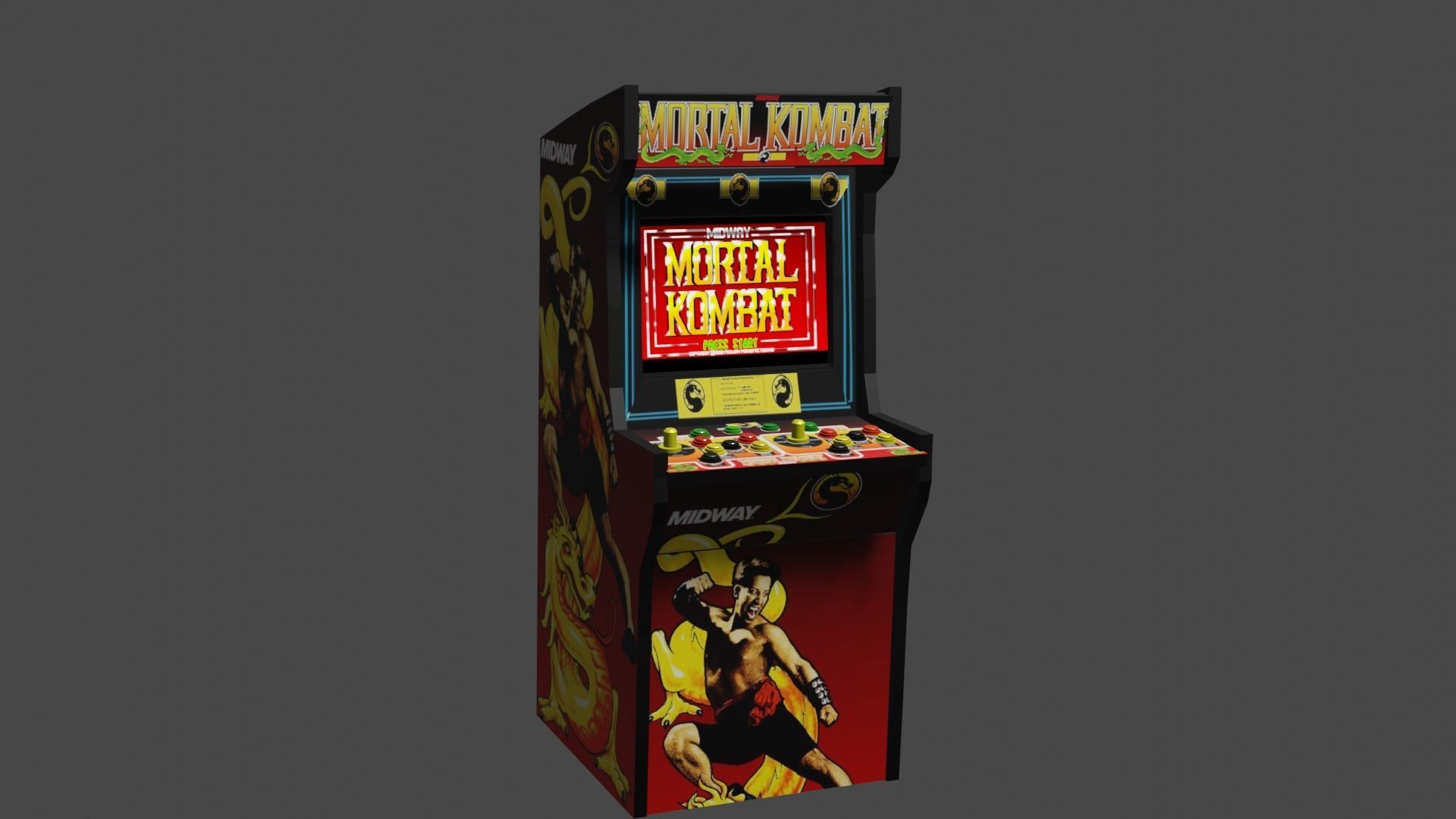 Mortal Kombat 1 Arcade Game 3D model_1