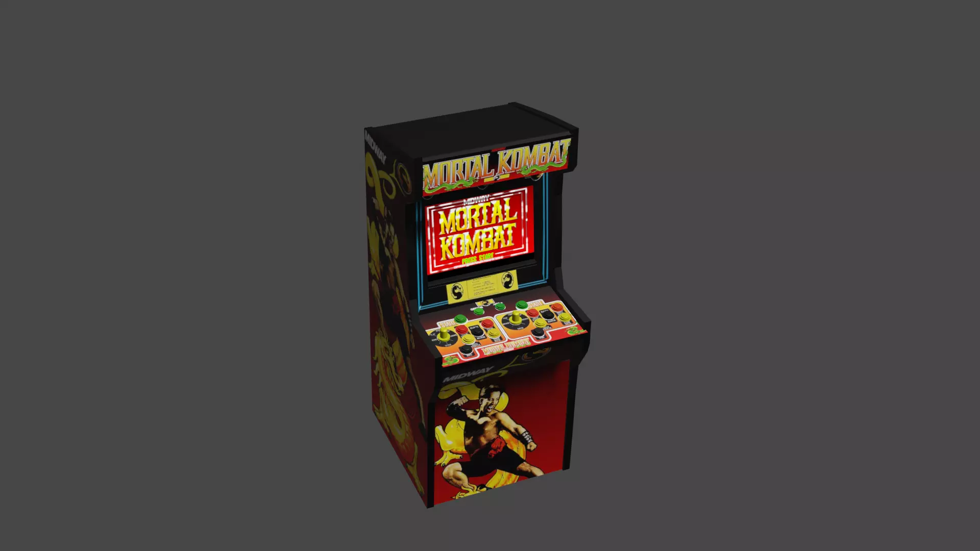 Mortal Kombat 1 Arcade Game 3D model_0
