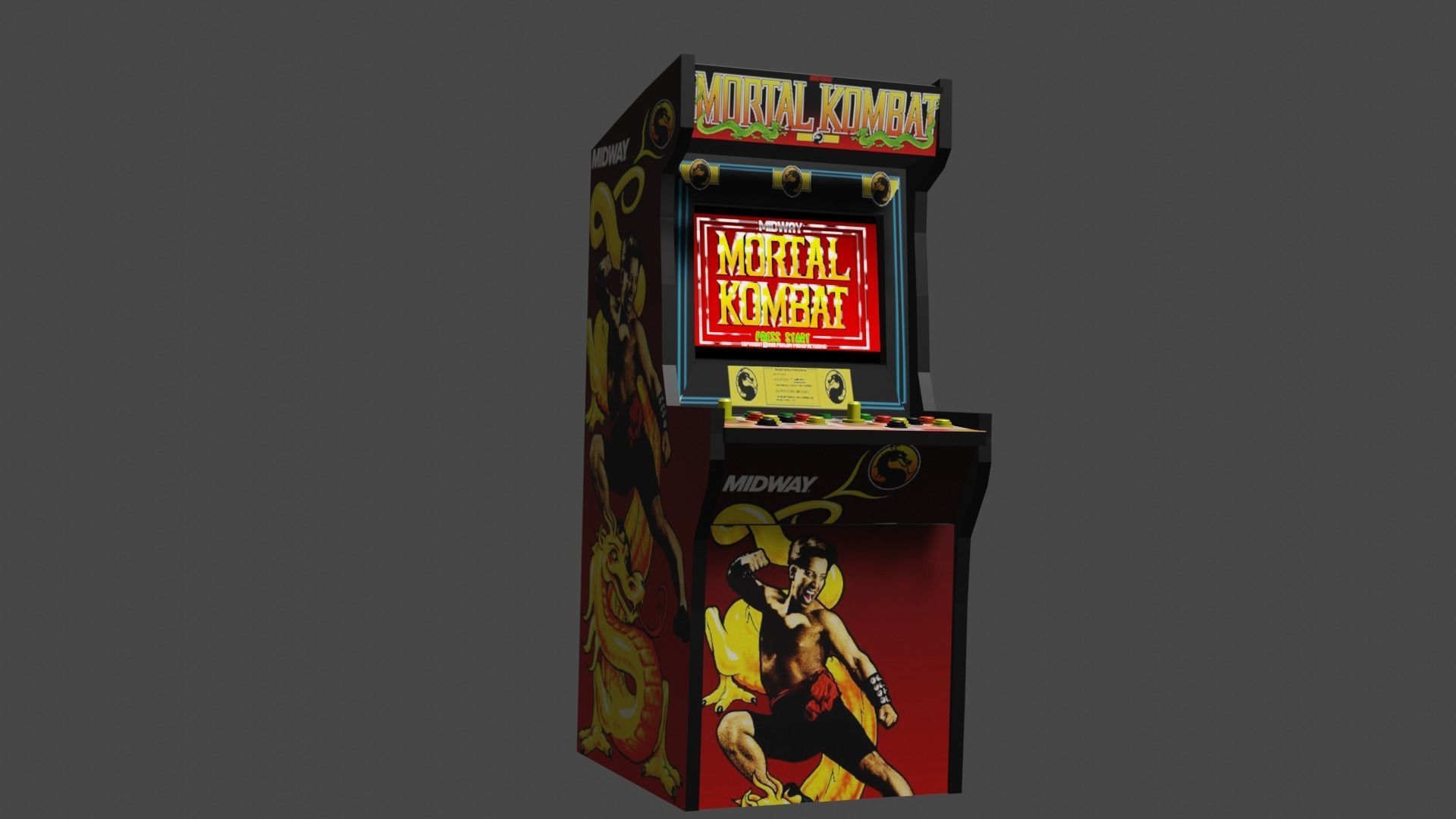 Mortal Kombat 1 Arcade Game 3D model_4