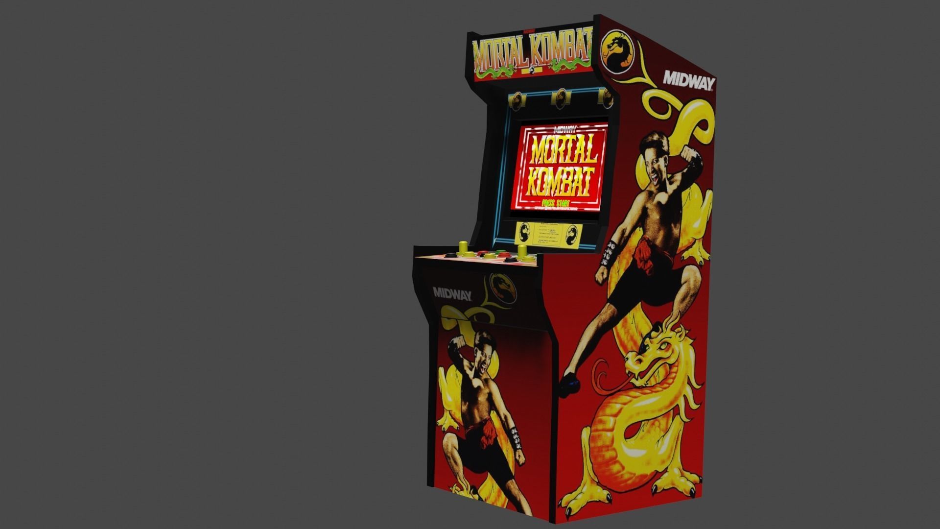Mortal Kombat 1 Arcade Game 3D model_3