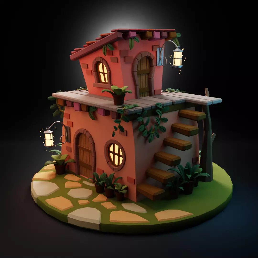 Fantasy Cartoon House 2 Low-poly 3D model