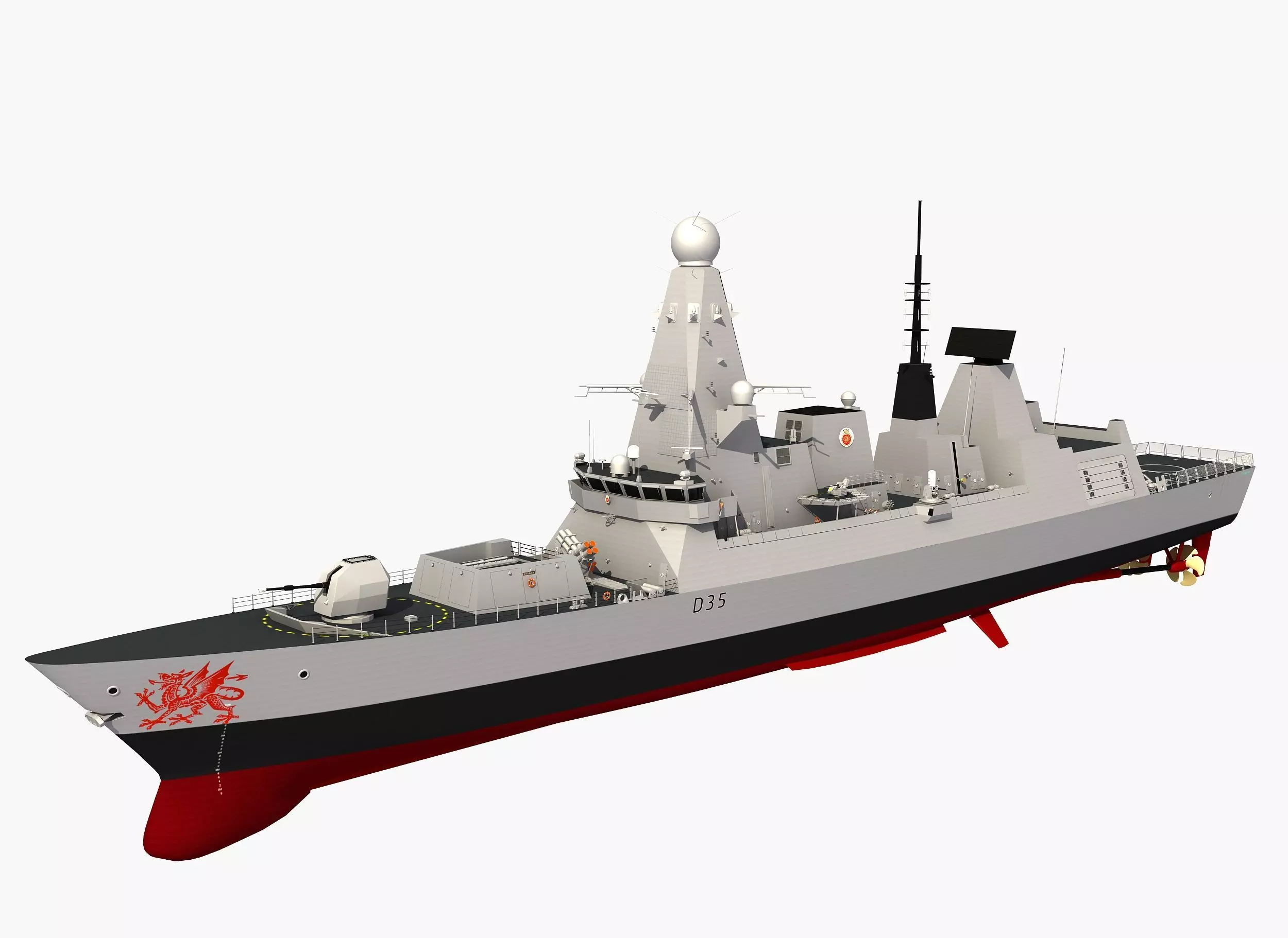 TYPE 45 DESTROYER HMS DRAGON 3D model