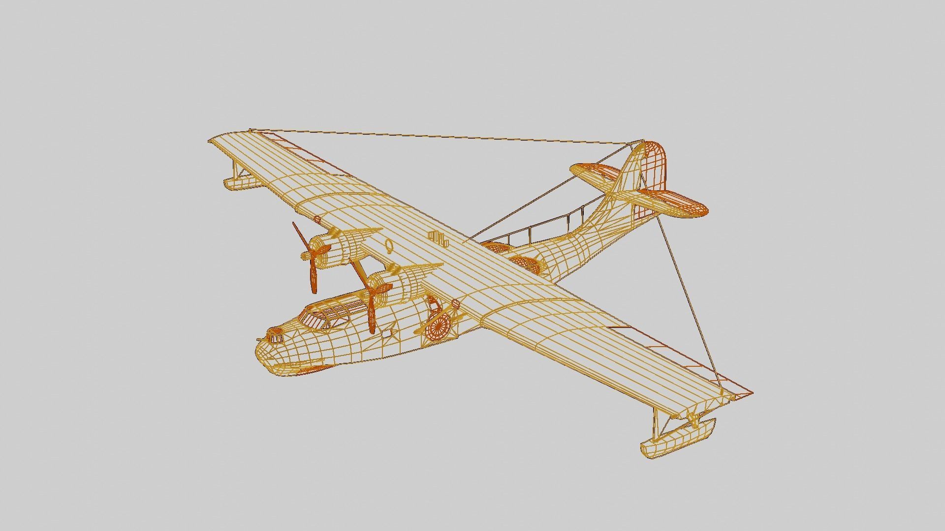 Consolidated PBY Catalina  Low-poly 3D model_13