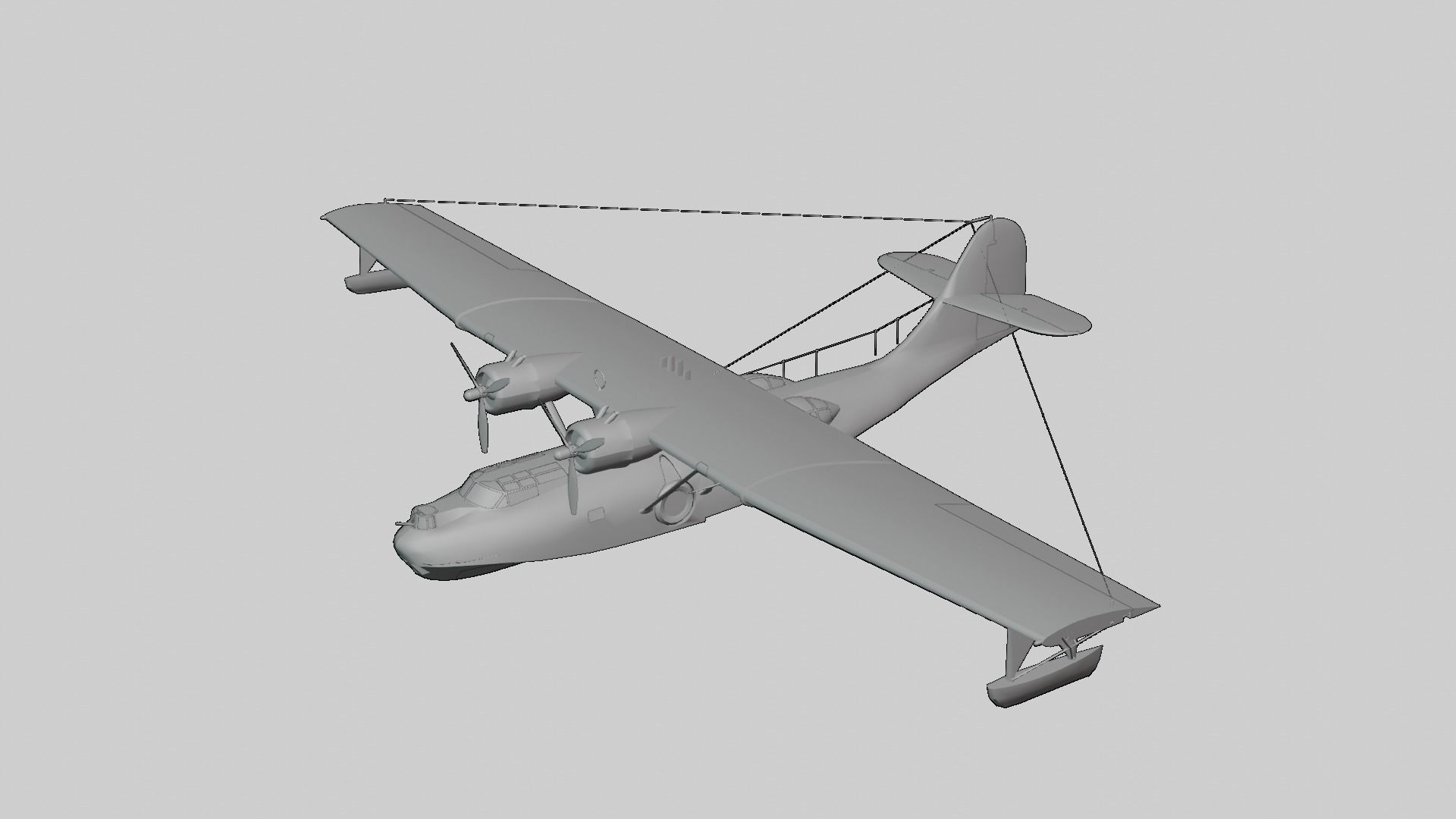 Consolidated PBY Catalina  Low-poly 3D model_11