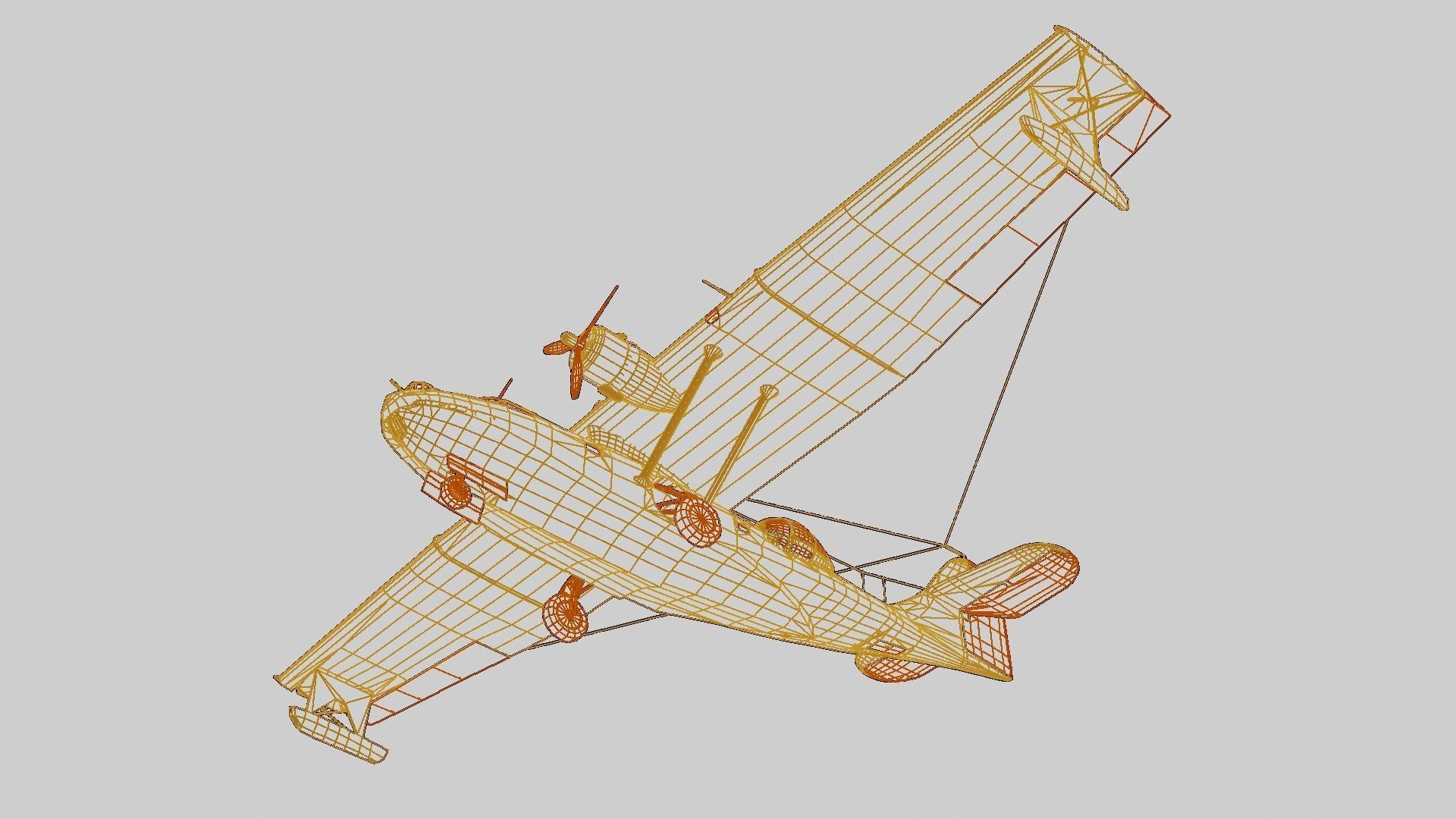 Consolidated PBY Catalina  Low-poly 3D model_14