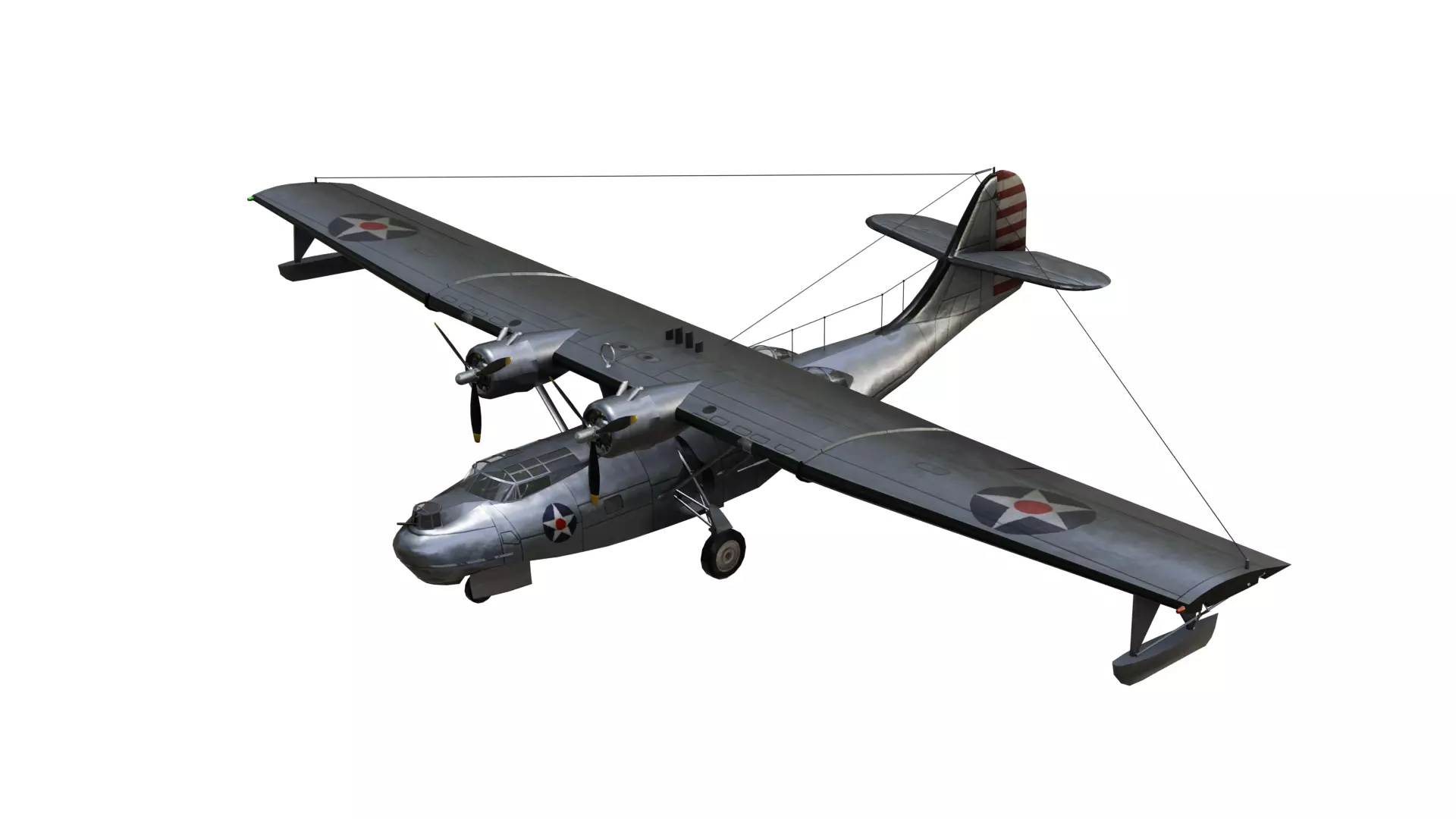 Consolidated PBY Catalina  Low-poly 3D model_0