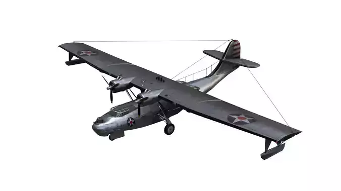 Consolidated PBY Catalina  Low-poly 3D model