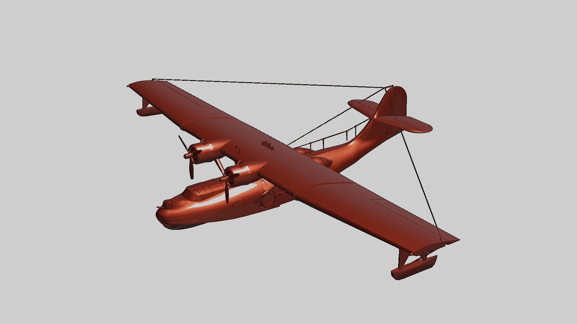 Consolidated PBY Catalina  Low-poly 3D model_12