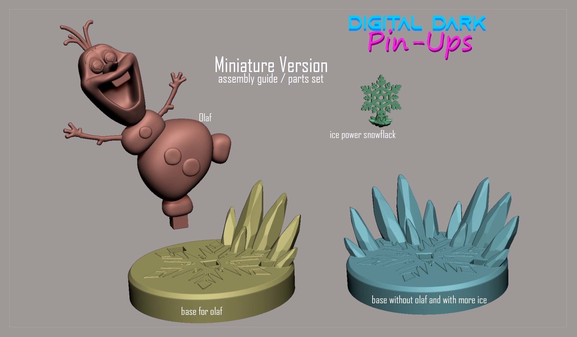 Elsa and Olaf with NSFW version and Miniatures 3D print model_13