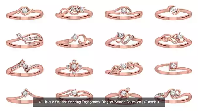 40 Unique Solitaire Wedding Engagement Ring for Women Collection 