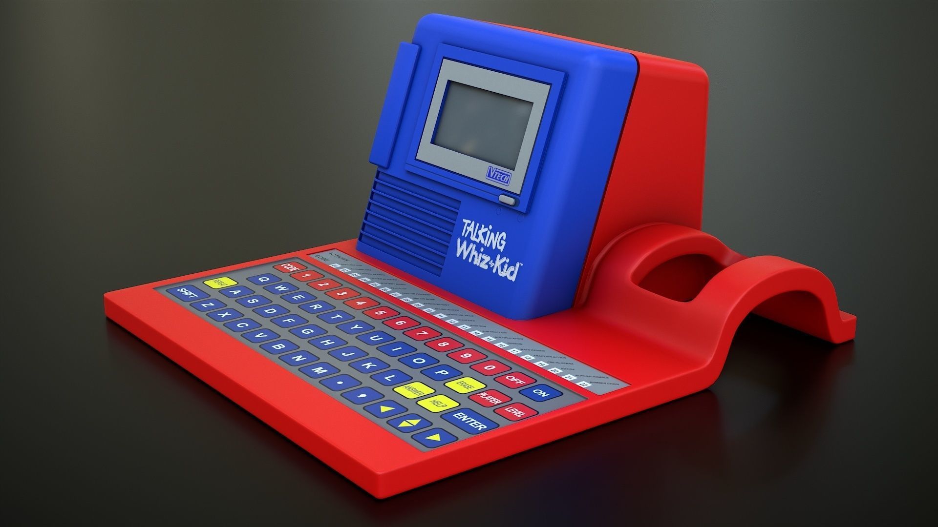 Talking Computer for Kids Learning Low-poly 3D model_9