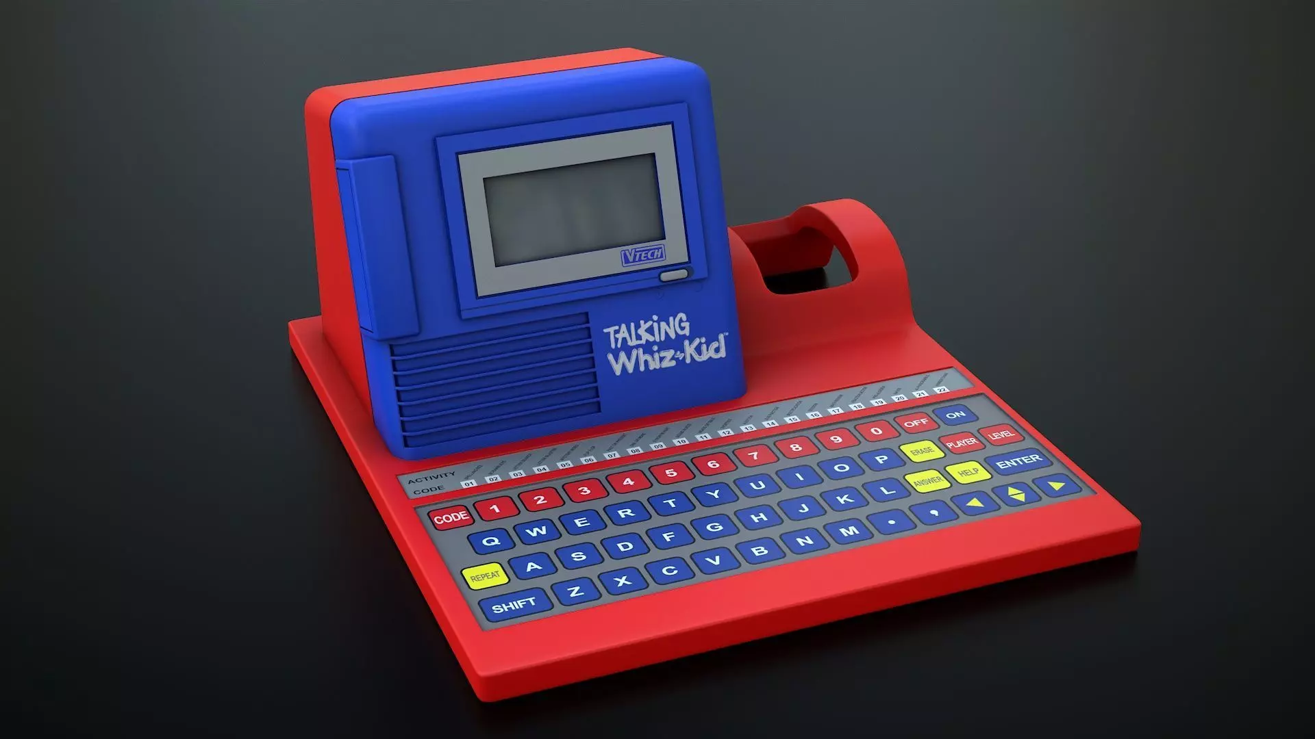 Talking Computer for Kids Learning Low-poly 3D model_0