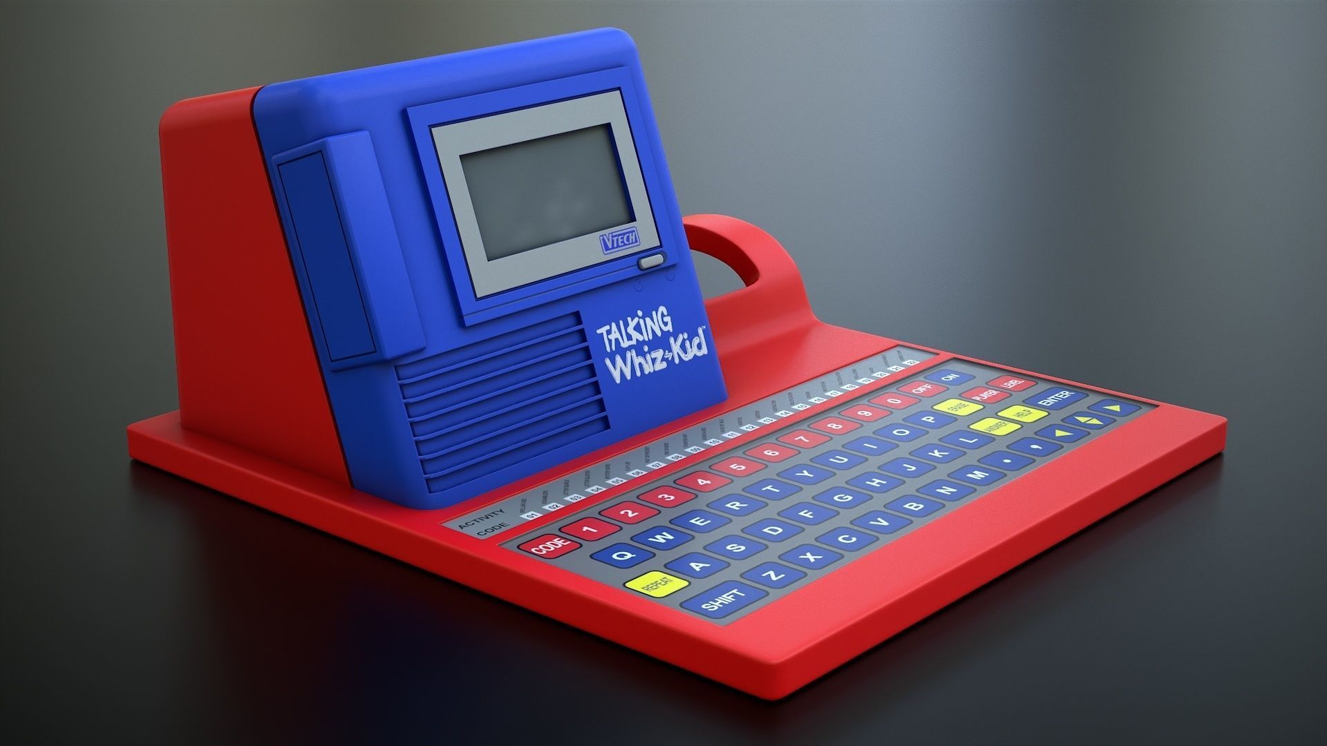 Talking Computer for Kids Learning Low-poly 3D model_8