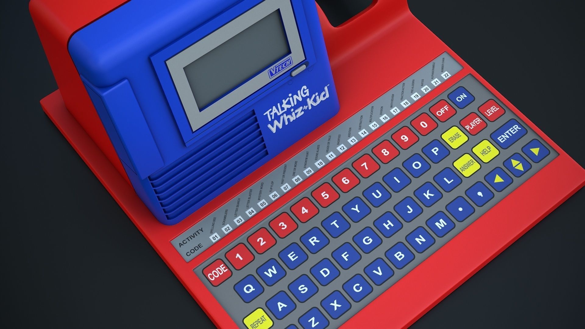 Talking Computer for Kids Learning Low-poly 3D model_10