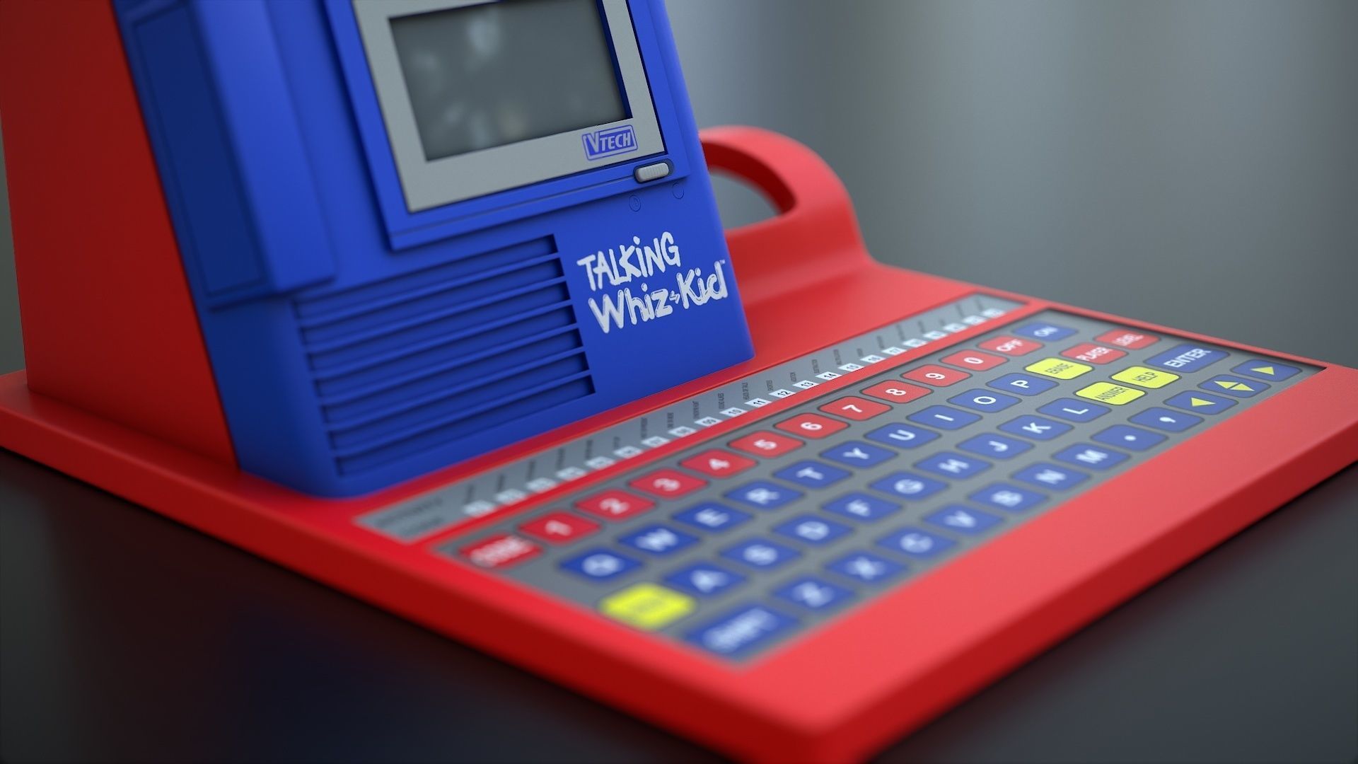 Talking Computer for Kids Learning Low-poly 3D model_13