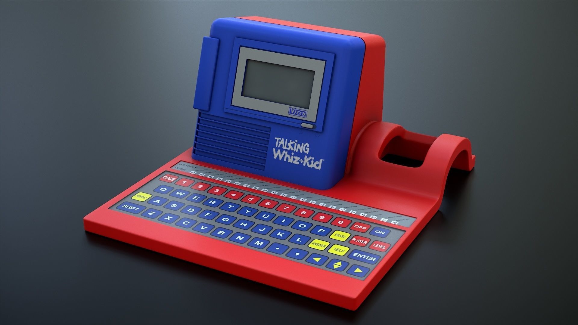 Talking Computer for Kids Learning Low-poly 3D model_2